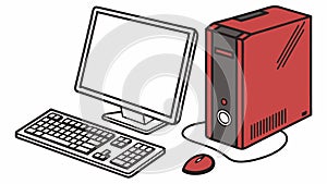 Desktop Computer, Productivity and Digital Work, vector design Generative AI