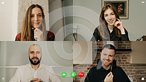 A computer screen view of the telecommunications application during a video chat