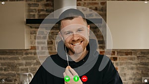 A computer screen view of the telecommunications application during a video chat