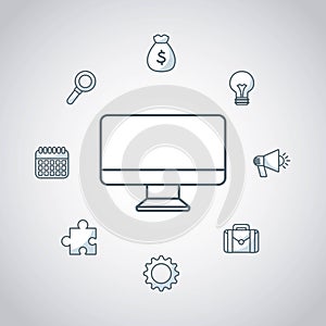 Desktop computer technology icon