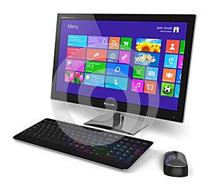 Desktop computer with touchscreen interface photo