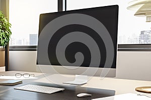 Desktop with empty black screen