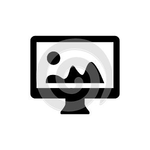 Desktop image picture vector icon. Gallery picture icon