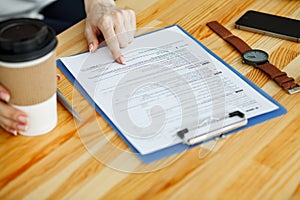 Desktop mix on a wooden office table.