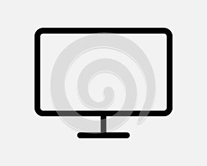 Desktop Monitor Icon Computer Display Screen TV Television LED LCD PC Laptop Device Blank Empty Black Vector Sign Symbol Clipart