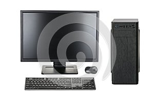 Desktop PC. Desktop computer isolated on a white background clipping path