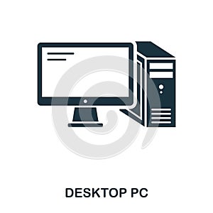 Desktop Pc icon. Line style icon design. UI. Illustration of desktop pc icon. Pictogram isolated on white. Ready to use photo
