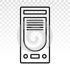 Desktop PC or personal computer line art vector icon for apps and websites