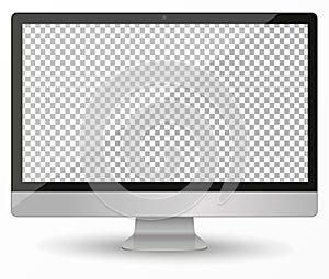 desktop pc vector mocup. monitor display with blank screen isolated on background. Vector