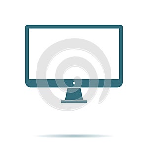 Desktop screen icon. Computer display. Trendy technology symbol for web site. Logo illustration