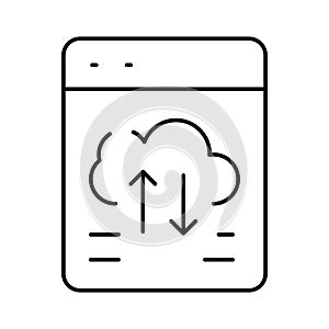 Desktop screen showing cloud computing data transfer