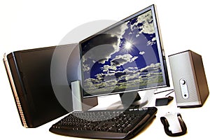 Desktop on white background