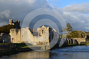 Desmond Castle Ruins with Reflections in the River Maigue