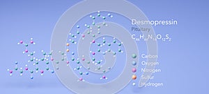 desmopressin molecule, molecular structures, ddavp, 3d model, Structural Chemical Formula and Atoms with Color Coding photo