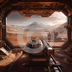 Desolate Abandoned Martian Colony with Industrial Remains