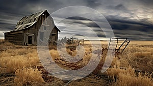 desolate creepy barn