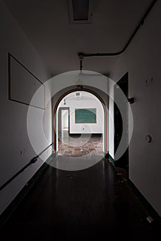 Desolate Hallway - Abandoned Mid-Orange Correctional Prison - New York