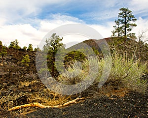 Desolate landscape of an extinct volcano.