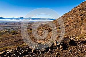 Desolate mountain landscape with rocks