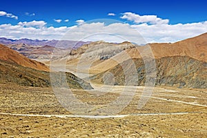 Desolate plateau landscape in Tibet