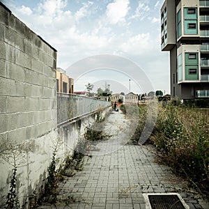 Desolate suburb landscape