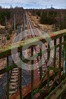 Desolate Yaniv railroad station near Pripyat city, Chernobyl Exclusion Zone, Ukraine