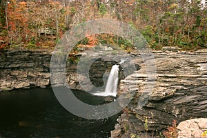 Desoto falls in summer even wider shot