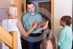 Desperate family and irritated inspector