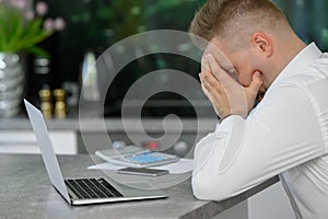 Desperate man struggling with work and finances