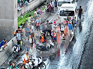 Desperate people waiting relocation