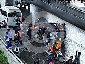 Desperate people waiting relocation