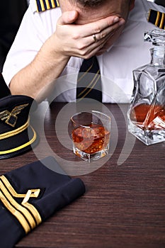 Desperate pilot drink alcohol