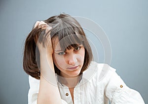 Despondent young woman photo