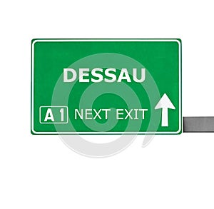 DESSAU road sign isolated on white