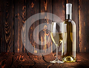 Desser white wine on the table