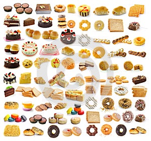 dessert, bread, cake, donuts, croissants