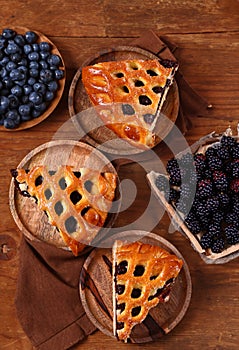 dessert cake pie with berries