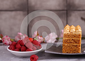 dessert cake pie with berries