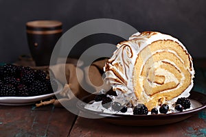 dessert cake pie with berries