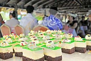 Dessert cakes served in a party in Rarotonga Cook Islands
