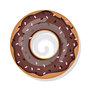 Dessert chocolate glazed donut cartoon illustration