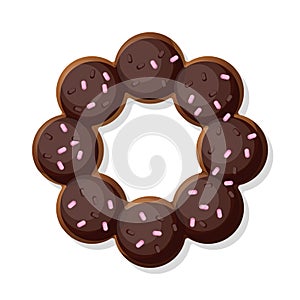 Dessert chocolate glazed donut cartoon illustration