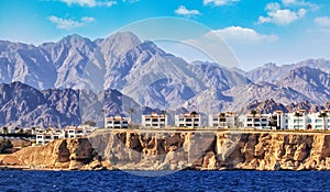 dessert coast of sharm el sheikh, egypt. Blue sky with clouds