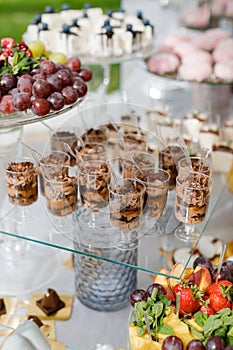 Dessert-filled table setup