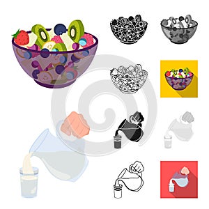 Dessert fragrant cartoon,black,flat,monochrome,outline icons in set collection for design. Food and sweetness vector