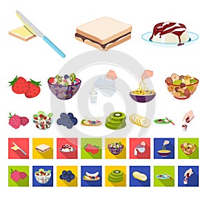 Dessert fragrant cartoon,flat icons in set collection for design. Food and sweetness vector symbol stock web