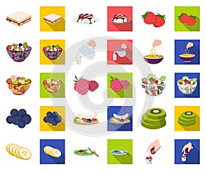 Dessert fragrant cartoon,flat icons in set collection for design. Food and sweetness vector symbol stock web