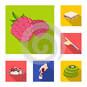 Dessert fragrant flat icons in set collection for design. Food and sweetness vector symbol stock web illustration.