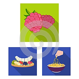 Dessert fragrant flat icons in set collection for design. Food and sweetness vector symbol stock web illustration.