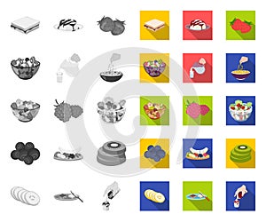 Dessert fragrant mono,flat icons in set collection for design. Food and sweetness vector symbol stock web illustration.